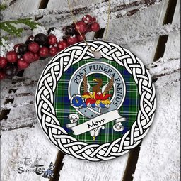 Mow Scottish Clan Crest and Celtic Tartan Ceramic Ornament Plaid Christmas Ornament Gifts
