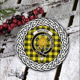 MacLeod Of Lewis Scottish Clan Crest and Celtic Tartan Ceramic Ornament Plaid Christmas Ornament Gifts