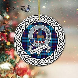 McCorquodale Scottish Clan Crest and Celtic Tartan Ceramic Ornament Plaid Christmas Ornament Gifts
