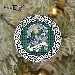 Murray Of Dysart Scottish Clan Crest and Celtic Tartan Ceramic Ornament Plaid Christmas Ornament Gifts