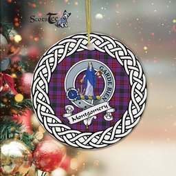 Montgomery Scottish Clan Crest and Celtic Tartan Ceramic Ornament Plaid Christmas Ornament Gifts