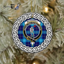 McKerrell Scottish Clan Crest and Celtic Tartan Ceramic Ornament Plaid Christmas Ornament Gifts