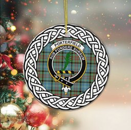 Porterfield Scottish Clan Crest and Celtic Tartan Ceramic Ornament Plaid Christmas Ornament Gifts