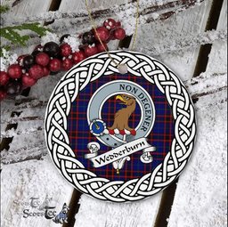 Wedderburn Scottish Clan Crest and Celtic Tartan Ceramic Ornament Plaid Christmas Ornament Gifts