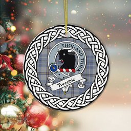 Tweedie Scottish Clan Crest and Celtic Tartan Ceramic Ornament Plaid Christmas Ornament Gifts