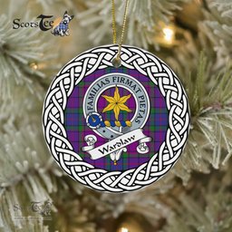 Wardlaw Scottish Clan Crest and Celtic Tartan Ceramic Ornament Plaid Christmas Ornament Gifts