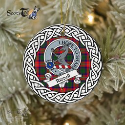 Riddell Scottish Clan Crest and Celtic Tartan Ceramic Ornament Plaid Christmas Ornament Gifts