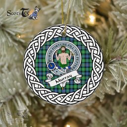Murray Of Athole Scottish Clan Crest and Celtic Tartan Ceramic Ornament Plaid Christmas Ornament Gifts