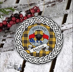 MacLeod Scottish Clan Crest and Celtic Tartan Ceramic Ornament Plaid Christmas Ornament Gifts