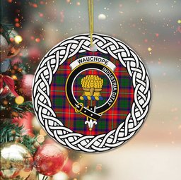 Wauchope Scottish Clan Crest and Celtic Tartan Ceramic Ornament Plaid Christmas Ornament Gifts