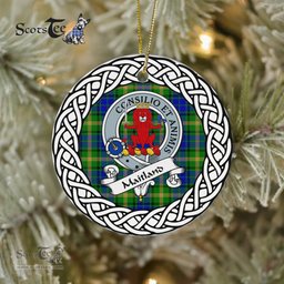 MaiTland Scottish Clan Crest and Celtic Tartan Ceramic Ornament Plaid Christmas Ornament Gifts