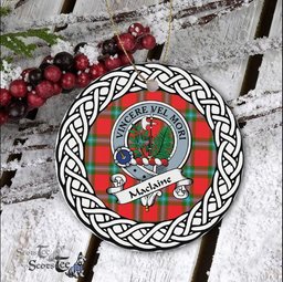 MacLaine Scottish Clan Crest and Celtic Tartan Ceramic Ornament Plaid Christmas Ornament Gifts