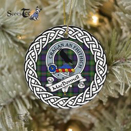 Macdonnell Of Glengarry Scottish Clan Crest and Celtic Tartan Ceramic Ornament Plaid Christmas Ornament Gifts