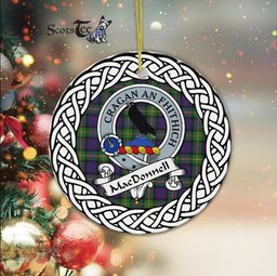 Macdonnell Of Glengarry Scottish Clan Crest and Celtic Tartan Ceramic Ornament Plaid Christmas Ornament Gifts