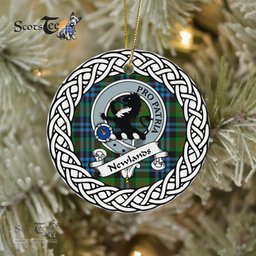 Newlands Scottish Clan Crest and Celtic Tartan Ceramic Ornament Plaid Christmas Ornament Gifts