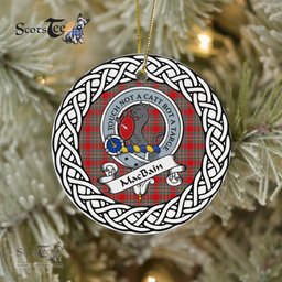MacBain Scottish Clan Crest and Celtic Tartan Ceramic Ornament Plaid Christmas Ornament Gifts