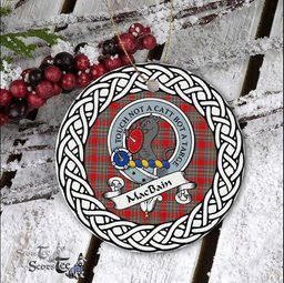 MacBain Scottish Clan Crest and Celtic Tartan Ceramic Ornament Plaid Christmas Ornament Gifts