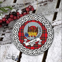 MacGill Scottish Clan Crest and Celtic Tartan Ceramic Ornament Plaid Christmas Ornament Gifts