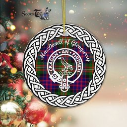 MacDonald of Glengarry Scottish Clan Crest and Celtic Tartan Ceramic Ornament Plaid Christmas Ornament Gifts