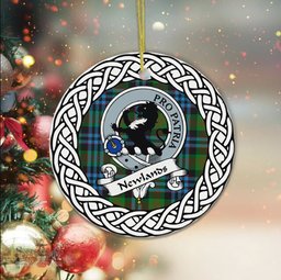 Newlands Scottish Clan Crest and Celtic Tartan Ceramic Ornament Plaid Christmas Ornament Gifts