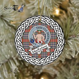 MacFarlane Scottish Clan Crest and Celtic Tartan Ceramic Ornament Plaid Christmas Ornament Gifts
