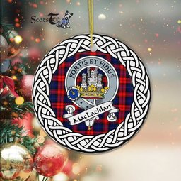 MacLachlan Scottish Clan Crest and Celtic Tartan Ceramic Ornament Plaid Christmas Ornament Gifts
