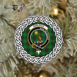 Kinloch Scottish Clan Crest and Celtic Tartan Ceramic Ornament Plaid Christmas Ornament Gifts