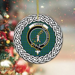 Lammie Scottish Clan Crest and Celtic Tartan Ceramic Ornament Plaid Christmas Ornament Gifts