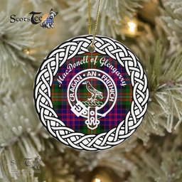 MacDonald of Glengarry Scottish Clan Crest and Celtic Tartan Ceramic Ornament Plaid Christmas Ornament Gifts