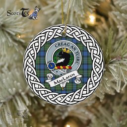 MacLaren Scottish Clan Crest and Celtic Tartan Ceramic Ornament Plaid Christmas Ornament Gifts