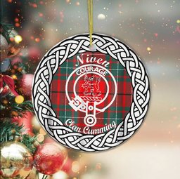 Niven Scottish Clan Crest and Celtic Tartan Ceramic Ornament Plaid Christmas Ornament Gifts