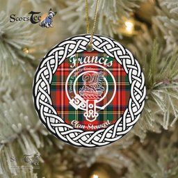 Francis Scottish Clan Crest and Celtic Tartan Ceramic Ornament Plaid Christmas Ornament Gifts