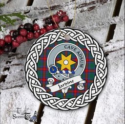 Jardine Scottish Clan Crest and Celtic Tartan Ceramic Ornament Plaid Christmas Ornament Gifts