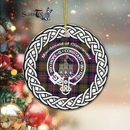 MacDonald Of Clanranald Scottish Clan Crest and Celtic Tartan Ceramic Ornament Plaid Christmas Ornament Gifts