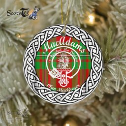 MacAdams Scottish Clan Crest and Celtic Tartan Ceramic Ornament Plaid Christmas Ornament Gifts