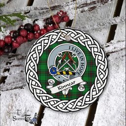 Kinnear Scottish Clan Crest and Celtic Tartan Ceramic Ornament Plaid Christmas Ornament Gifts