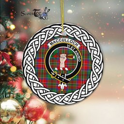 MacCulloch (McCulloch) Scottish Clan Crest and Celtic Tartan Ceramic Ornament Plaid Christmas Ornament Gifts