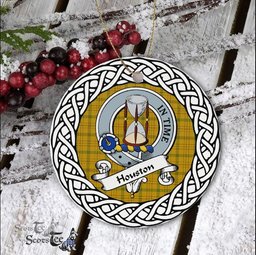 Houston Scottish Clan Crest and Celtic Tartan Ceramic Ornament Plaid Christmas Ornament Gifts