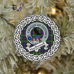 Macdonnell Of Glengarry Scottish Clan Crest and Celtic Tartan Ceramic Ornament Plaid Christmas Ornament Gifts