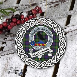 Macdonnell Of Glengarry Scottish Clan Crest and Celtic Tartan Ceramic Ornament Plaid Christmas Ornament Gifts