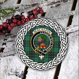 MacAlpine Scottish Clan Crest and Celtic Tartan Ceramic Ornament Plaid Christmas Ornament Gifts