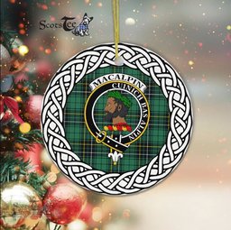 MacAlpine Scottish Clan Crest and Celtic Tartan Ceramic Ornament Plaid Christmas Ornament Gifts