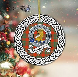 MacGregor Scottish Clan Crest and Celtic Tartan Ceramic Ornament Plaid Christmas Ornament Gifts