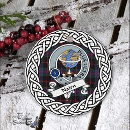 Nairn Scottish Clan Crest and Celtic Tartan Ceramic Ornament Plaid Christmas Ornament Gifts