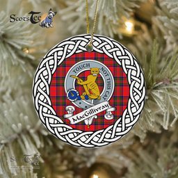MacGillivray Scottish Clan Crest and Celtic Tartan Ceramic Ornament Plaid Christmas Ornament Gifts