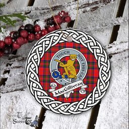 MacGillivray Scottish Clan Crest and Celtic Tartan Ceramic Ornament Plaid Christmas Ornament Gifts