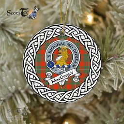 MacGregor Scottish Clan Crest and Celtic Tartan Ceramic Ornament Plaid Christmas Ornament Gifts