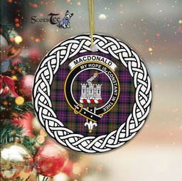Macdonalds Of Ranald Scottish Clan Crest and Celtic Tartan Ceramic Ornament Plaid Christmas Ornament Gifts