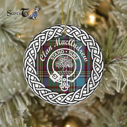 MacAndrew Scottish Clan Crest and Celtic Tartan Ceramic Ornament Plaid Christmas Ornament Gifts