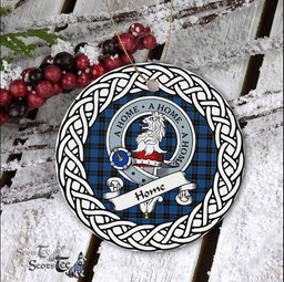 Home Scottish Clan Crest and Celtic Tartan Ceramic Ornament Plaid Christmas Ornament Gifts